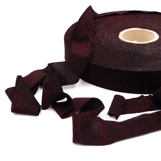 Fettuccia pizza glitter per borseNero-Glitter rossi