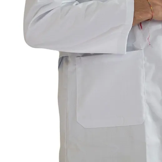 Camice sanitario uomo abbottonato con asola puro cotone
