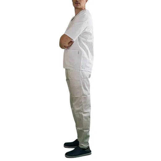 Set divisa da infermiere bianca casacca e pantalone
