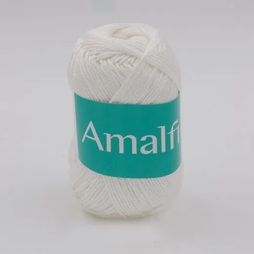 Cotone Amalfi 50gr - Filato Pettinato Gasato Ideale per Uncinetto Maglia e Amigurumi 1 - Bianco