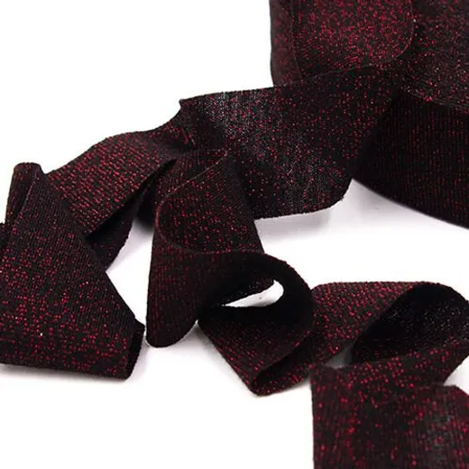 Fettuccia pizza glitter per borseNero-Glitter rossi