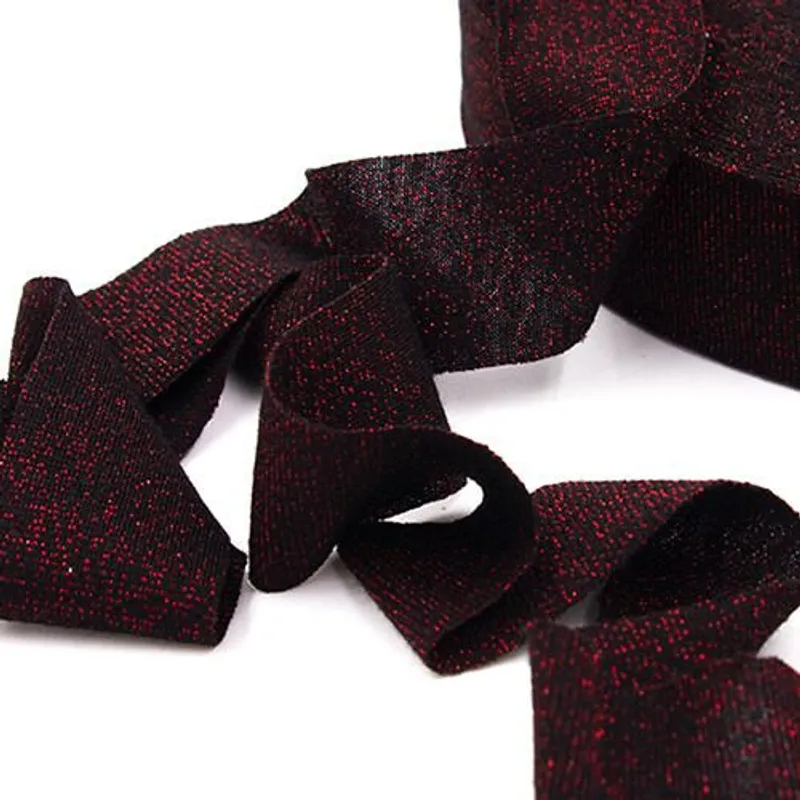 Fettuccia pizza glitter per borseNero-Glitter rossi