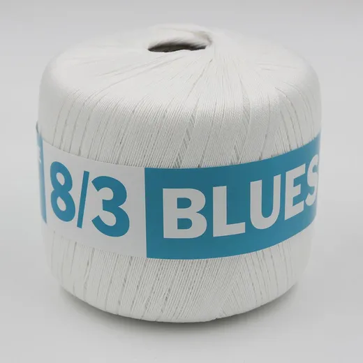 Cotone filo di scozia n. 8 Blues da 250 grammi Bianco